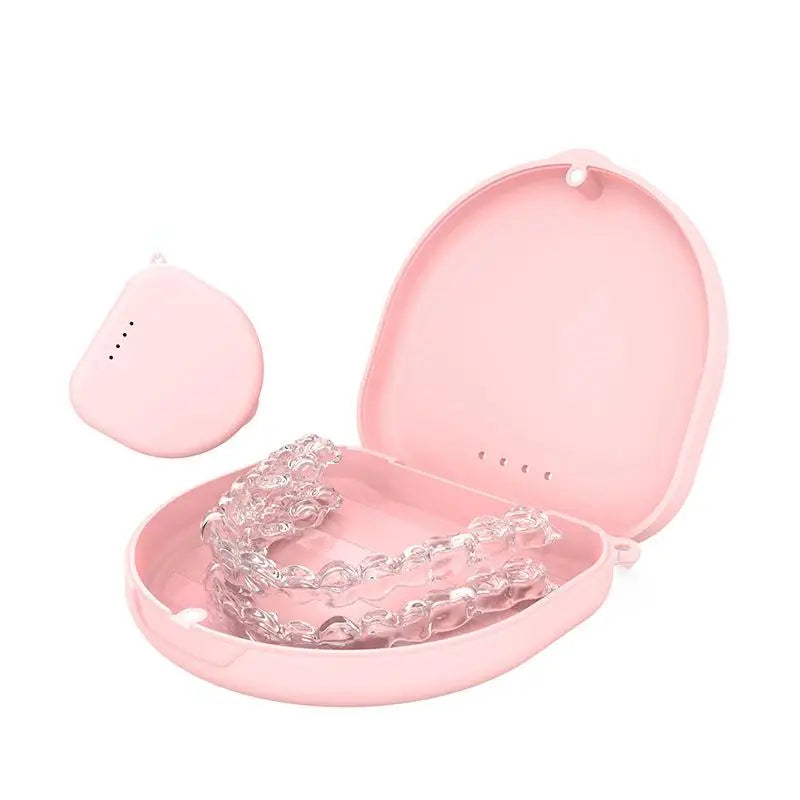 Portable Denture Tray Box Dental Retainer Box Case Plastic Teeth Container Denture Box False Teeth Protective Case With Lanyard