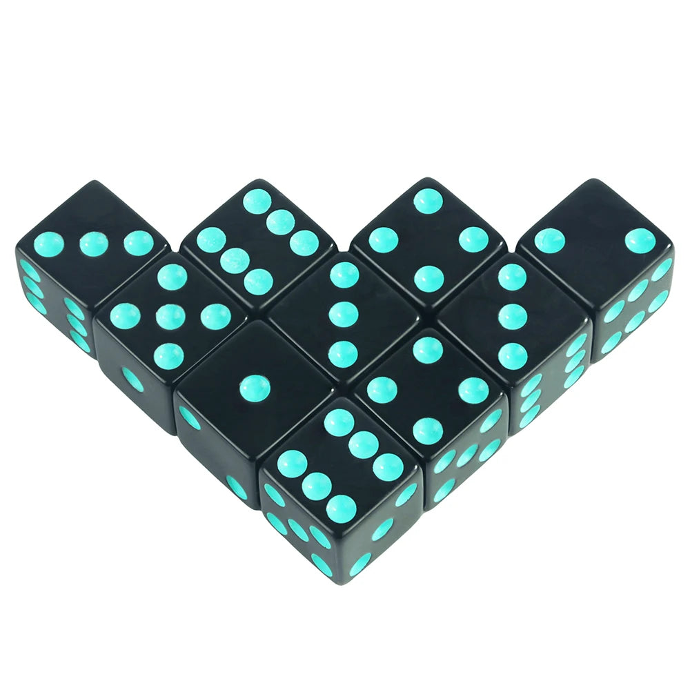 6 Sided Square Corner Dice 16mm D6 with Standard Dots Game Dice for Board Games, Casino Games & Tabletop RPG or Teaching Math