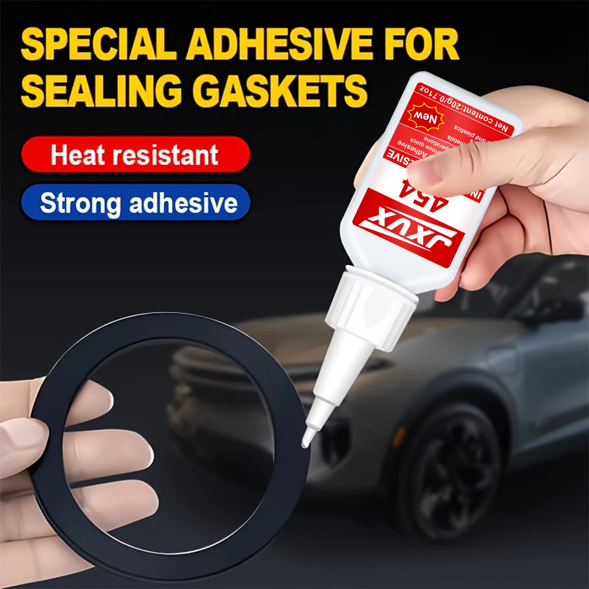 JXVX 454 Medium-thin universal Super Glue Instant Quick-drying Cyanoacrylate Adhesive Car audio systems, interior trim, and weatherstrip repair Glue Tool with precision dispenser 20g,1-3pcs.