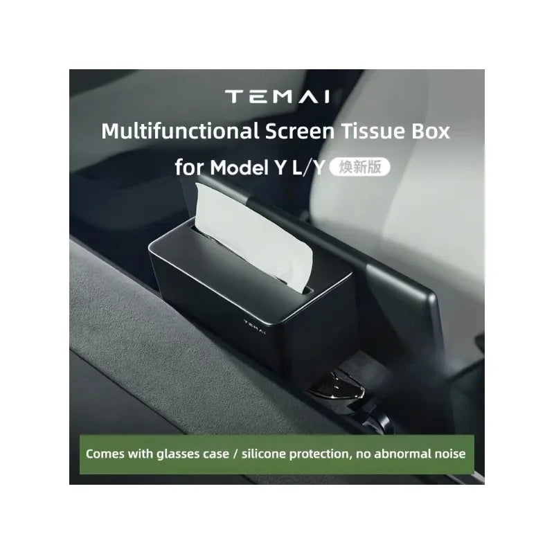 Applicable to Tesla Renew Model Y/YL car tissue box/car storage glasses case/central control multi-function storage box