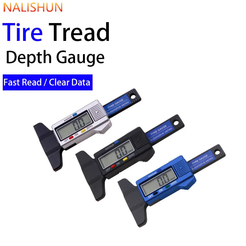 1Pc Digital Tire Tread Depth Gauge Lcd Display 0-25mm High Precision Caliper Auto Car Tyre Wear Detection Measuring Tool Repair