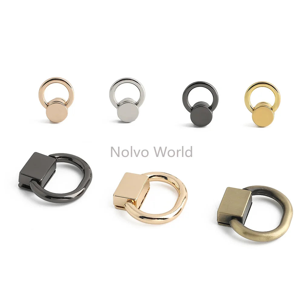 10/40/100PCS Metal O Ring Stud Rivet Screwback Bag Side Edge Anchor Buckles With Screws For Purse Handbag Belt DIY Accessories