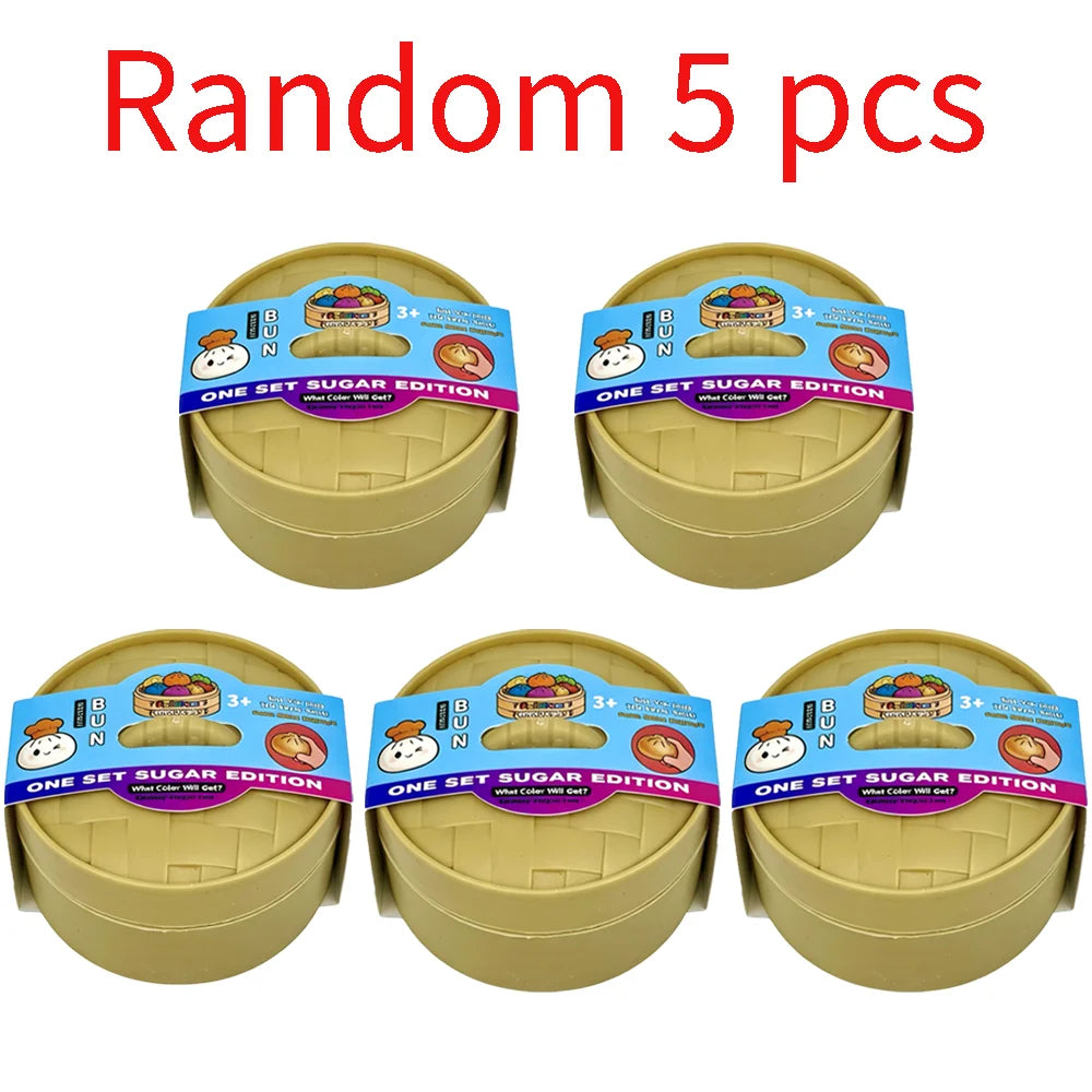 Random Colorful Dumpling with Box Squishy Cute Bun for Adult PU Simulation Small Steamer Squeeze Entertainment Stres Relief Gift