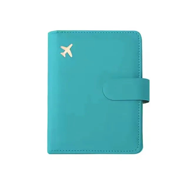 Leather Passport Holder Covers Case Waterproof Travel Credit Card Wallet Cute Passport Book for Women/Men Buckle Passport Cover