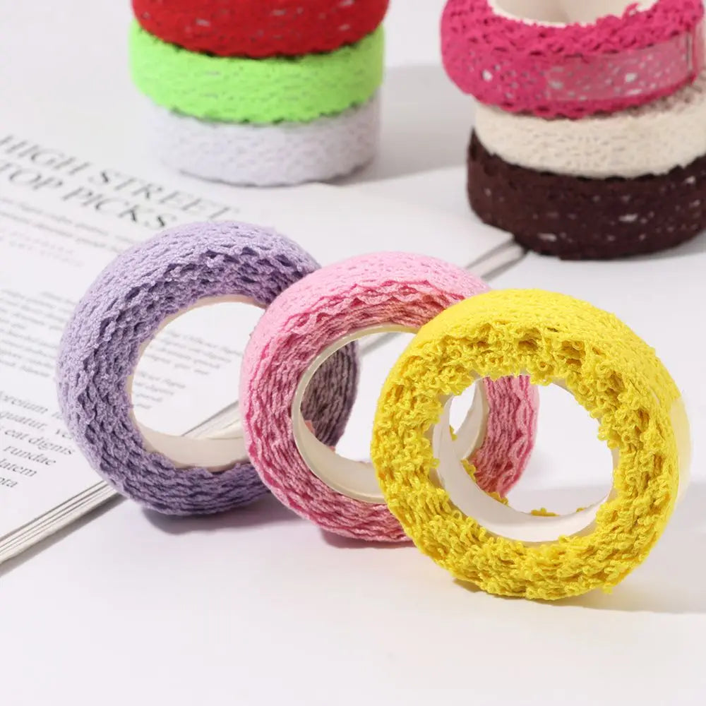 2Yards/pc Wedding Decor DIY Craft Self-adhesive Lace Fabric Trim Trimming Ribbon Cloth Tape Lace Tapes Sticker