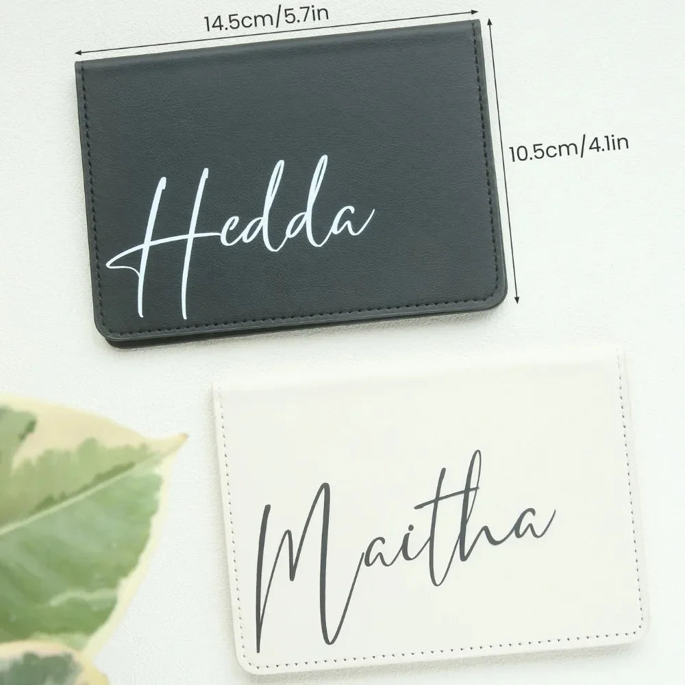 Custom Logo Passport Holder Personalized Travel Wallet Engraved Name Passport Cover Case Travel Essentials Card Holder Unique