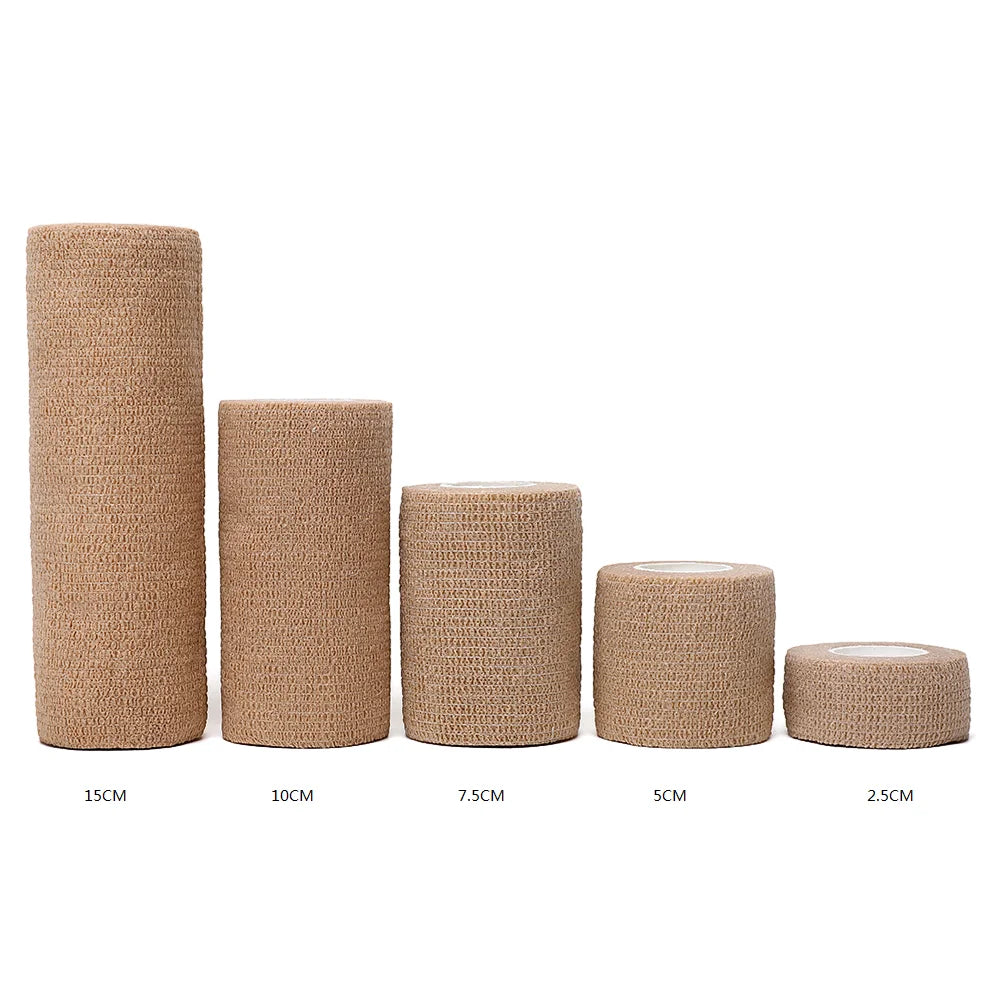 Black Sports Self-Adhesive Elastic Bandage with 4.8-Meter Elastic Knee Pads, 18 Colors for Fingers, Ankles, Palms, and Shoulders