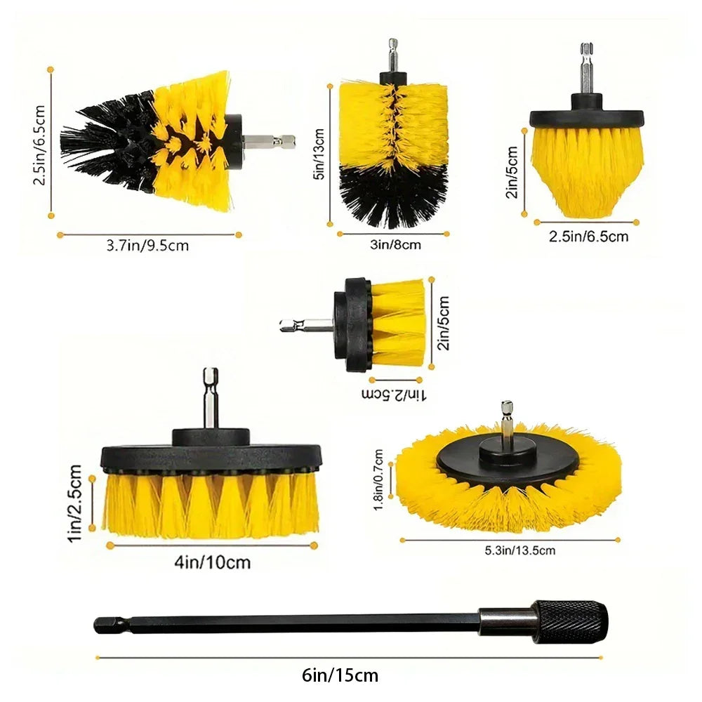 4'' Blue Electric Scrubber Brush Drill Brush Kit Plastic Cleaning Brush Tool for Car Tires Nylon Brushes Car Detailing.BULE