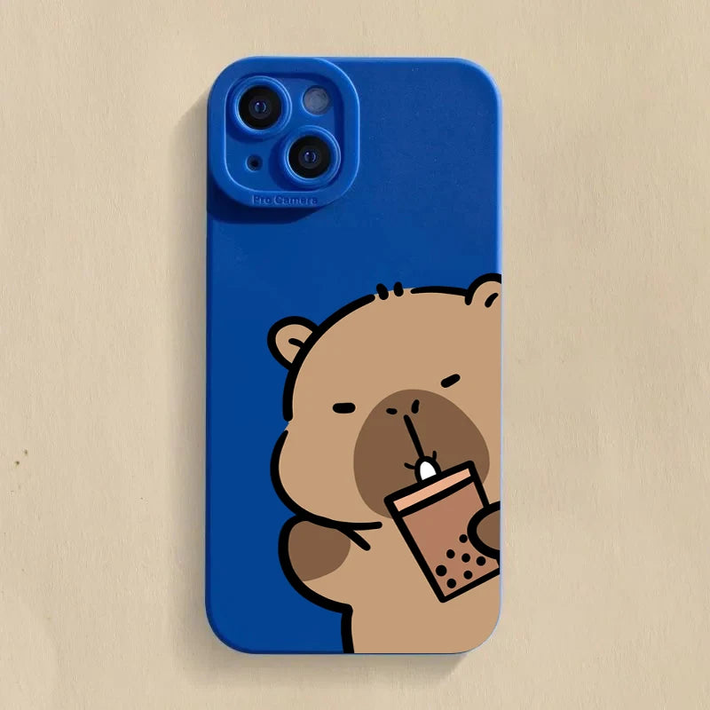 Cartoon Cute Capybara Phone Case For Samsung Galaxy S25 FE S24 S23 S22 Ultra Plus A16 A26 A36 A56 A55 A25 A35 A54 A34 A33 Cover