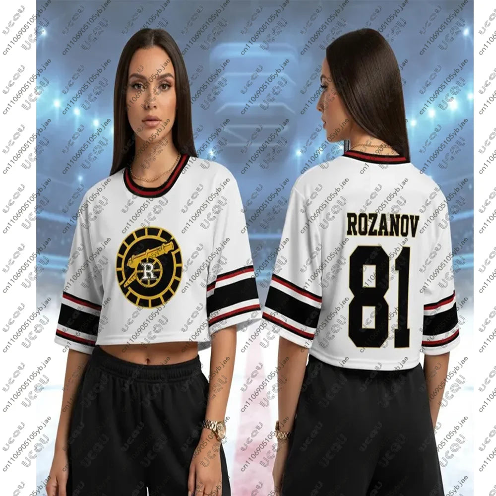 Heated Rivalry Crop Top Football Rozanov & Hollander Hockey Jersey Connor Storrie T Shirt Ilya Rozanov Shane Hollander 81 Tee