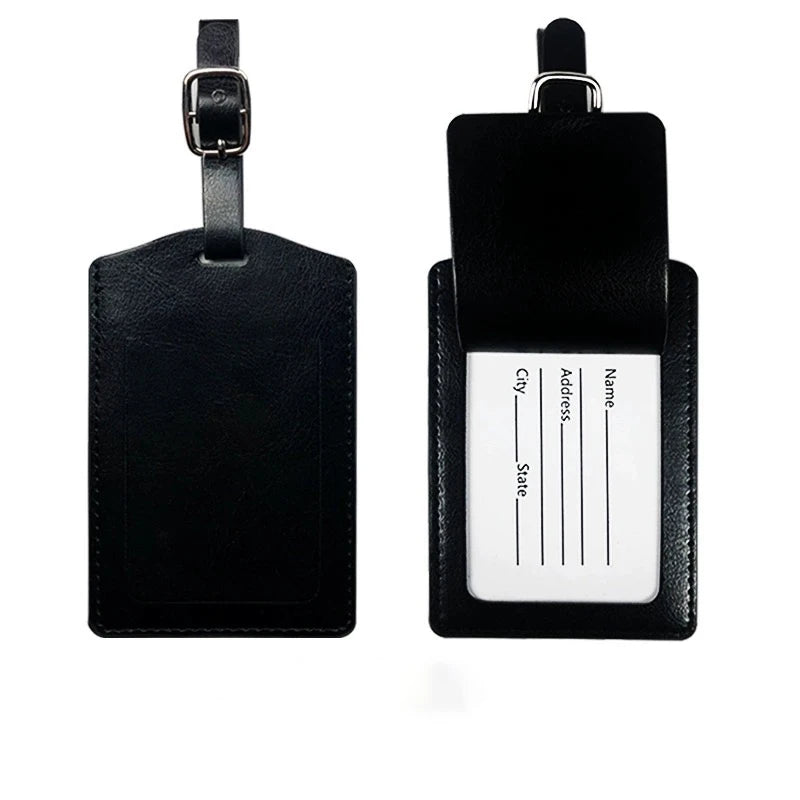 Customized Initials Baggage Tag Travel Business Luggage Tag Thickened Pu Leather Boarding Pass Flap Suitcase Tag Wedding Gift