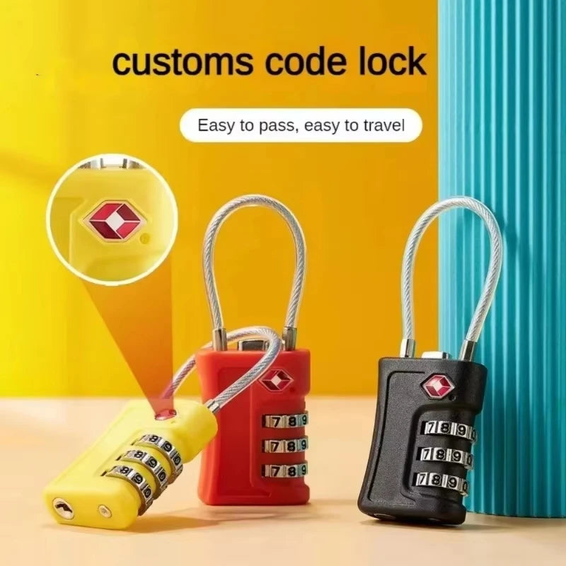 TSA Customs Lock 3 Digits Travel Password Changeable Lock Digital Lock Zinc Alloy Suitcase Luggage Anti-theft Lock for Airplane