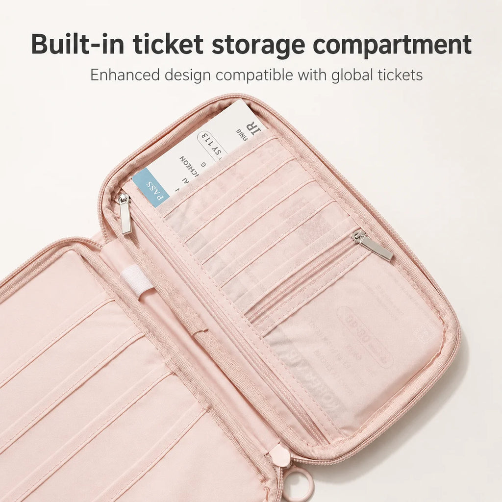 RFID Blocking Passport Holder Travel Wallet Durable Anti-Theft Card Slots Protective Case Flights Travel Organizer for Women Men