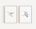2pcs/set of Retro Hummingbird Animal Canvas Prints Minimalist Retro Bird Farmhouse Wall Art Posters for Living Room Home Decor