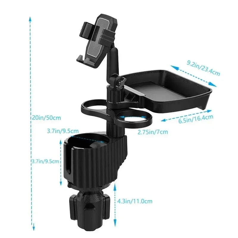 Car Phone Holder Cup Holder Extender Multifunctional Adjustable Drinking Bottle Holder Detachable CarHolder Storage Rack