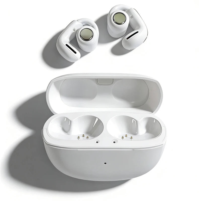 V12 Ear Clip Earphone Wireless Bluetooth HD Call Headphones Sports Gaming Open Headset HiFi Stereo Earbuds 350mAh Long Standby