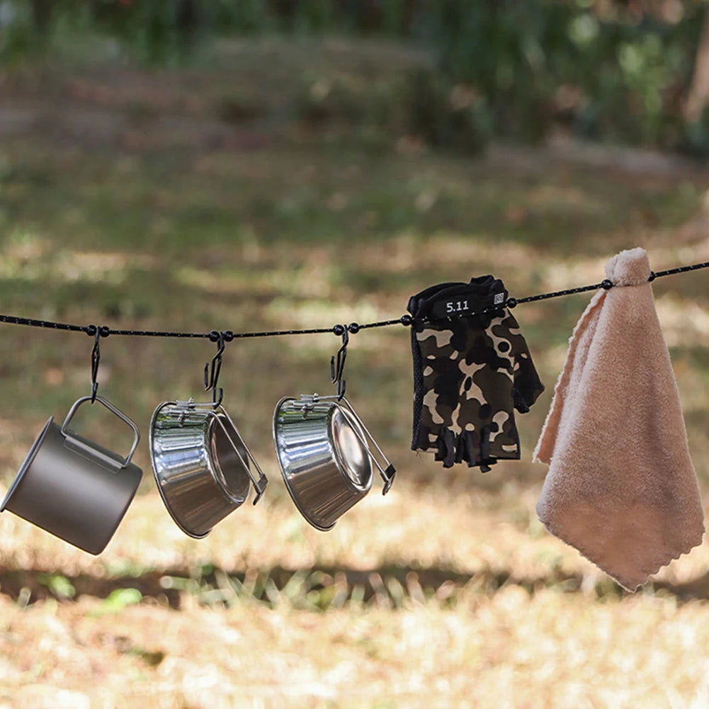 3 Meters Outdoor Clothesline with Small Bag Bead-Type Reflective Clothesline Windproof for Backpacking Hotel Travel Clothes Rope
