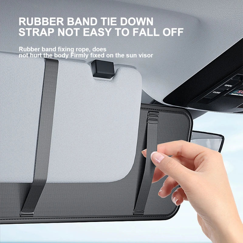 BLALION Car Sun Visor Organizer Multi-Pocket Leather Sunglasses Holder Storage Card Holder Card IC Glasses Clip Sunshade Bag