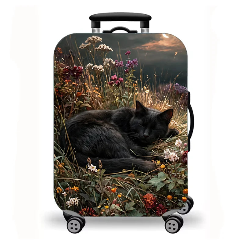 Luggage Cover, Cute Cat Print Stretch Suitcase Protector for Travel, 16 Styles Oil Painting Cat Design