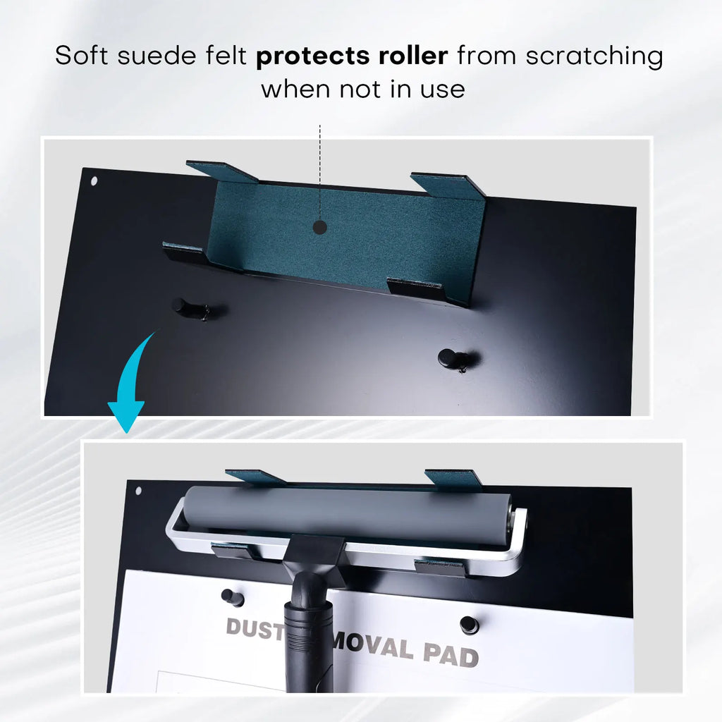 EHDIS Multi-Purpose Silicone Roller Dusting Removal Tool Set Anti-Static Rolling Squeegee With Lint Cleaning Sticky Pad & Holder