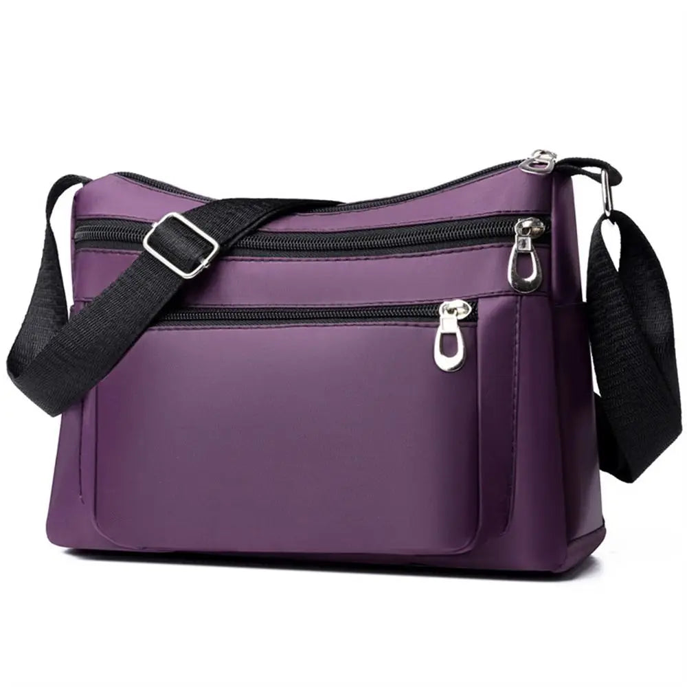 Fashion Nylon Women Shoulder Bag Floral Printed Large Capacity Messenger Bag Waterproof Multi-layer Pocket Handbag Mom
