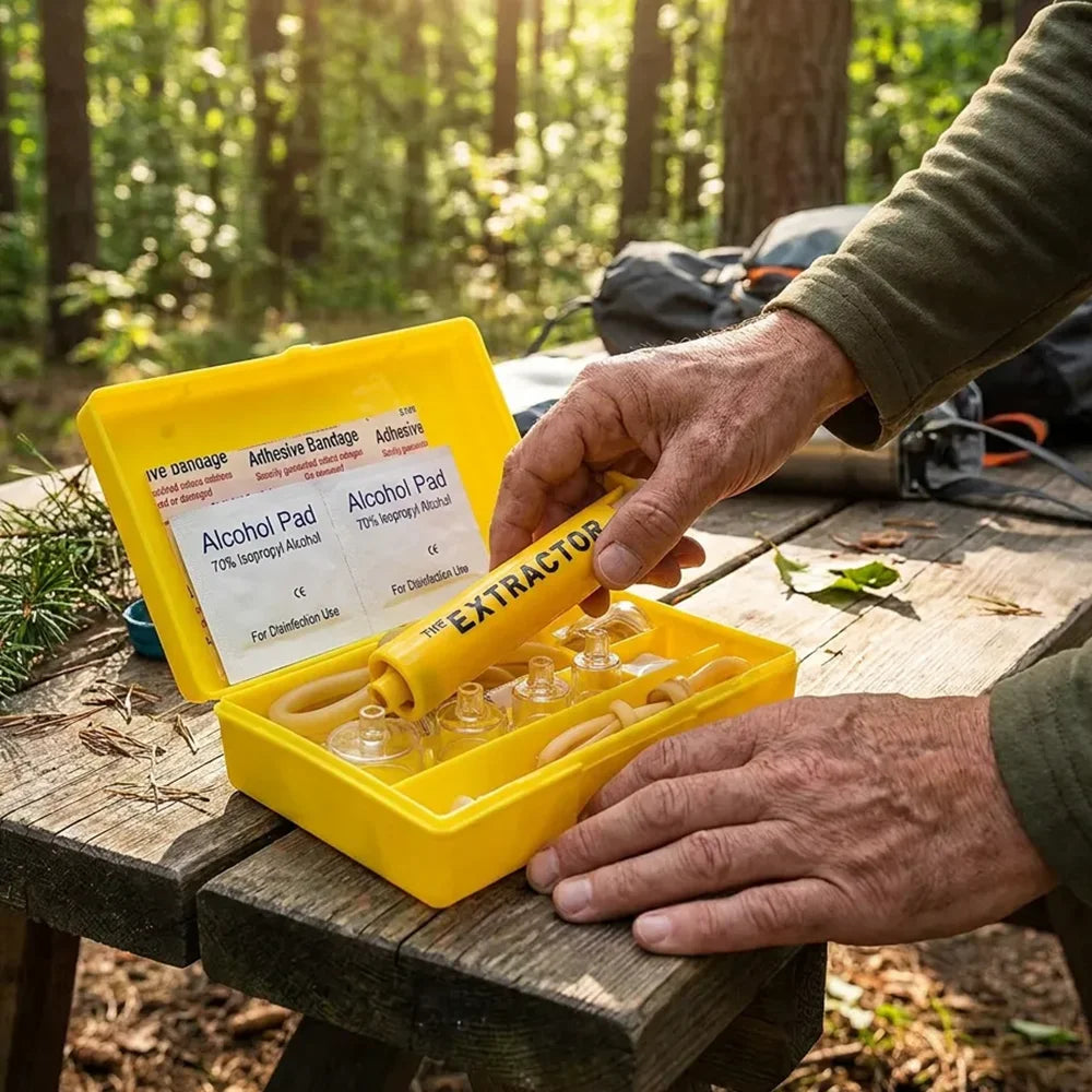 Insect Bite, Bee Sting, Snake Bite Venom Extractor Suction Kit Tool Hand Pump Emergency Safety Quick Response Equipment Suitable for Hiking, Backpacking, Camping Snake and Insect Bite First Aid Kit Outdoor Emergency Survival