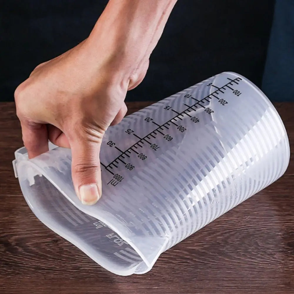 100/250/500/1000ml Black Scale Plastic Measuring Cup with Lid Water Jug Liquid Container Clear Baking Cup Kitchen Accessories