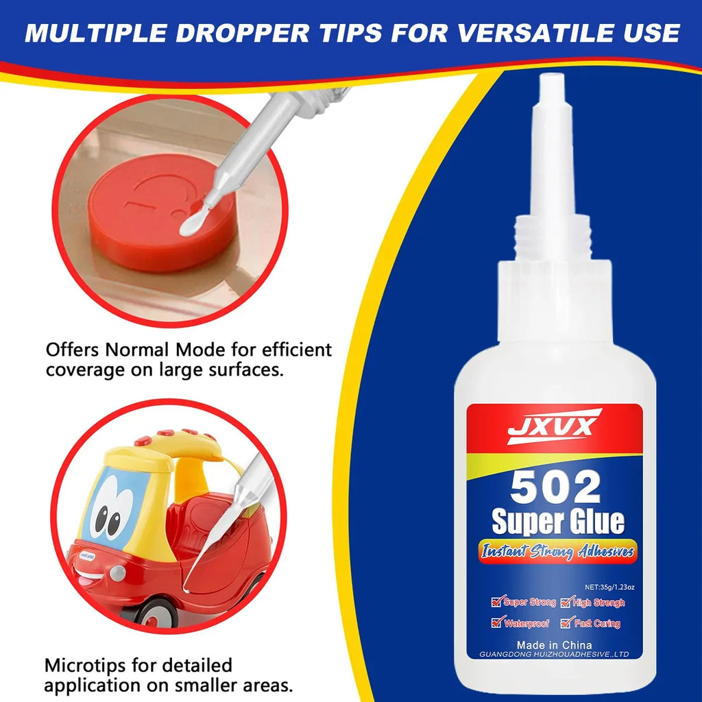 401/502 Super Glue for Repairing Metal, Plastic, Toys, and Shoes – 20/50g Instant Adhesive – 5-Second Quick-Drying Cyanoacrylate