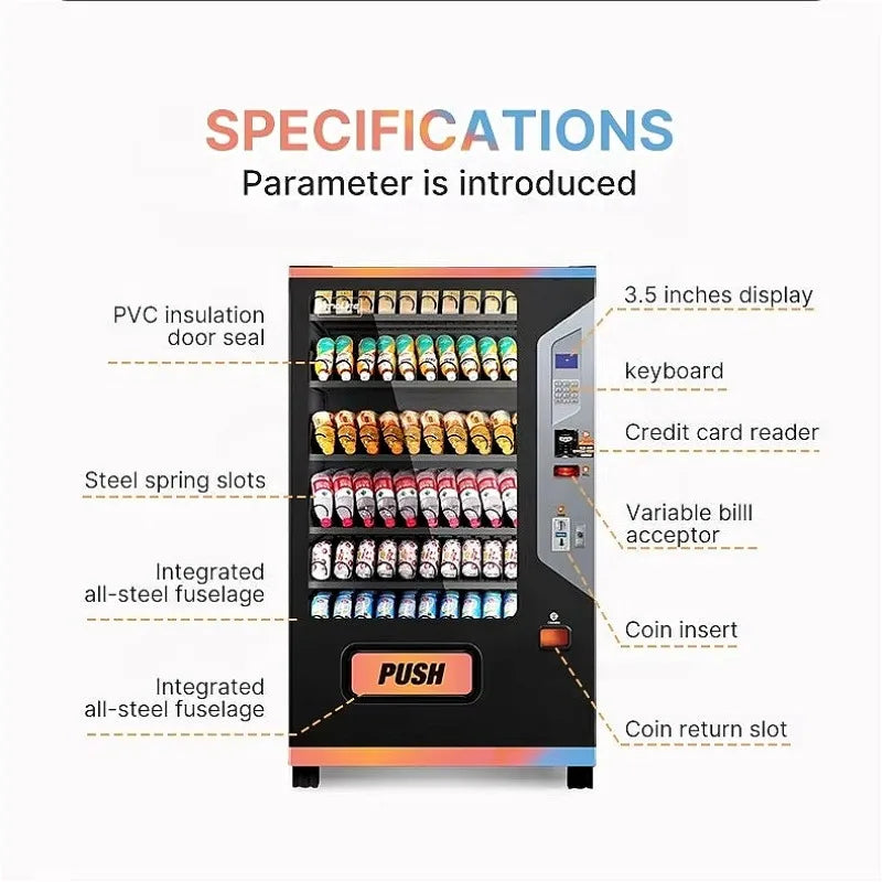 Cold Beverage Vending Machine Soda Juice Snack Automatic Dispenser Refrigerated Retail Store Customized