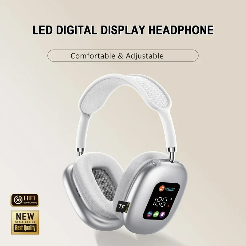 Wireless Headphone AKZ MAX600 Noise Cancelling Headphones Can Use Memory Card Hybrid With Touch Control LED Screen