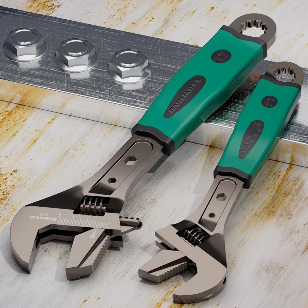 Black Nickel Adjustable Multifunction Wrench 8 /10 / 12 / 15 inch Rustproof Black Nickel Finish Auto Repair Hardware Tools