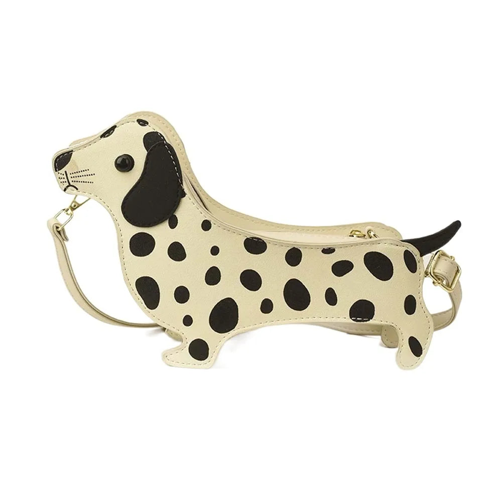 Kawaii Dachshund Crossbody Bag Three-dimensional Anti-splash Water Dog PU Shoulder Pouch Korean Style Lightweight