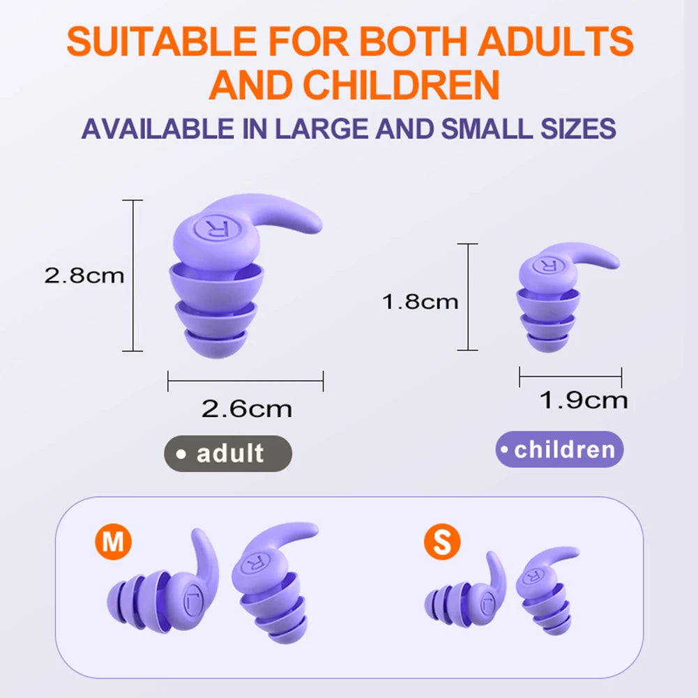 Children Silicone Ear Protector Canceling Noise 3 Layers Swimming Earplugs Hearing Protector anti-noise Plugs Noise Reduction