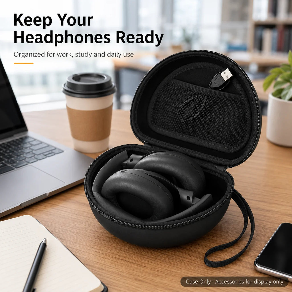 Hard Headphone Case For JBL Tune 520BT 510BT Compatible With TOZO HT3 Picun B8 JLab JBuds Lux ANC Beats Foldable Travel Bag Only