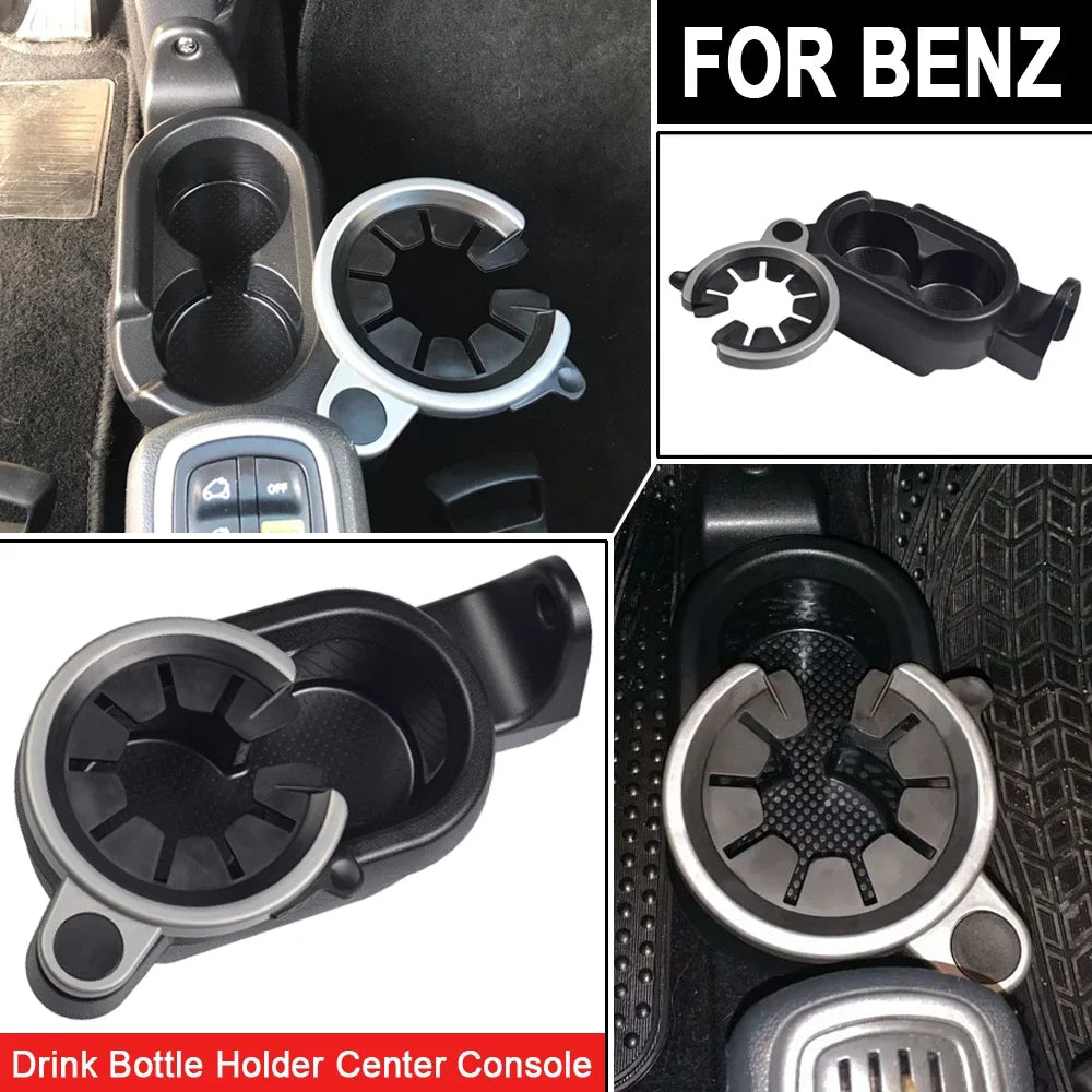 Upgraded Car Drinks Holder Cup Mount Center Console Double Cup Holder For Mercedes Benz Smart Fortwo 451 2007-2014 A4518100370