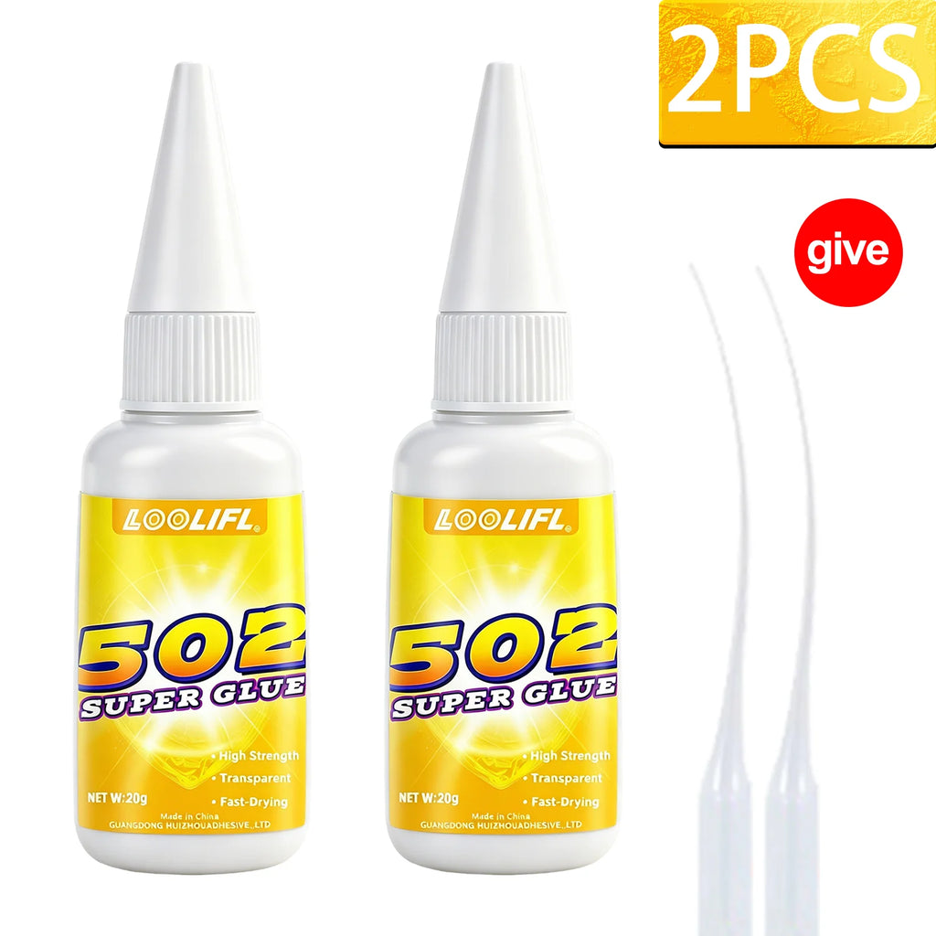 Transparent 502 Super Glue Instant Adhesive Multi Purpose Strong Bond Fast Drying For Shoe Plastic Repair DIY Craft Home Fixing
