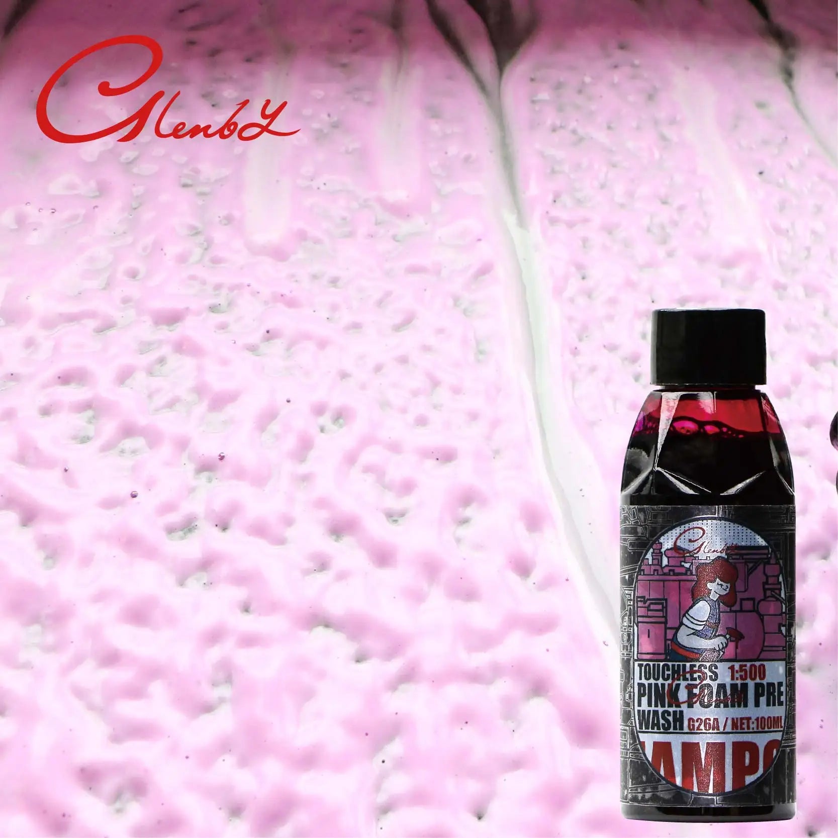 Pink foam pre wash car cleaner, car maintenance foam is suitable for car owners and detail engineers