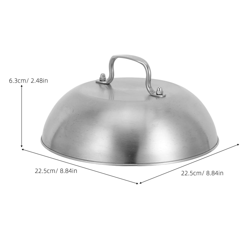 9 Inch Stainless Steel Dome Basting Cover Grill Lid for Cheese Melting Burger Dome Roasting Tray Lid Skillet Lids