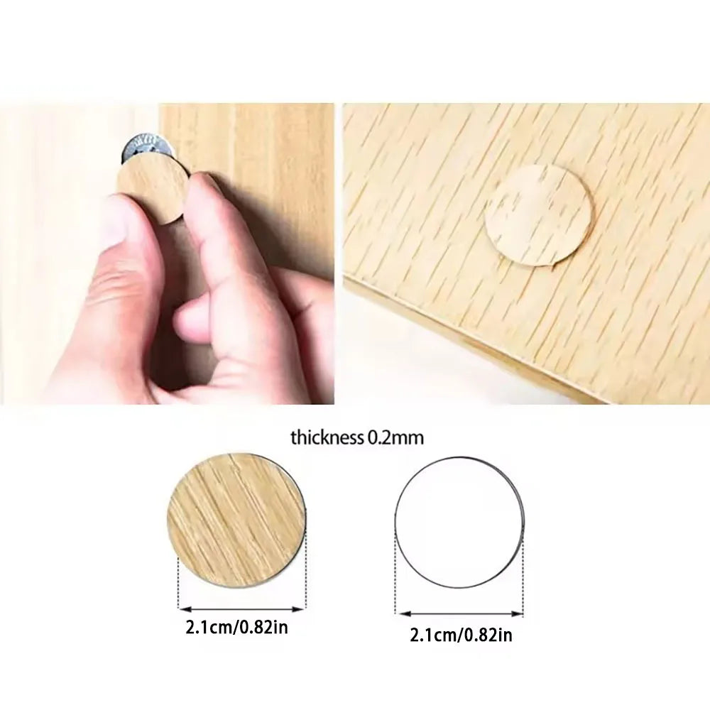 54Pcs/SET  Wooden Furniture Self Adhesive Screw Cap Cover Hole Stickers Wood Craft Desk Cabinet Drawer Art Sticker Ornament