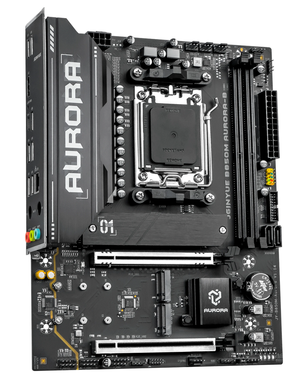 JGINYUE B850M AURORA-B New Motherboard M-ATX For AMD® Ryzen 7/8/9000series Desktop PC DDR5 RAM PCIe5.0 Game Office Video No-WiFi