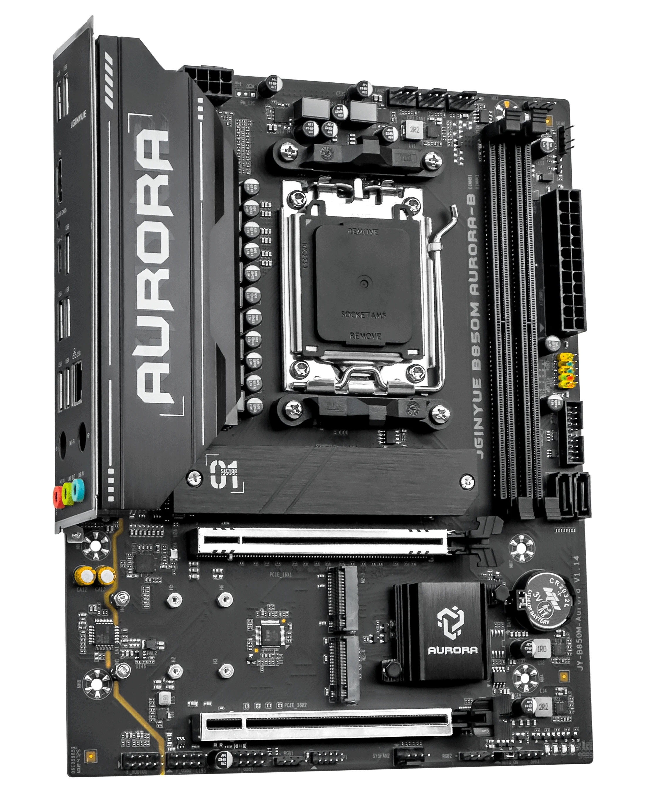 JGINYUE B850M AURORA-B New Motherboard M-ATX For AMD® Ryzen 7/8/9000series Desktop PC DDR5 RAM PCIe5.0 Game Office Video No-WiFi