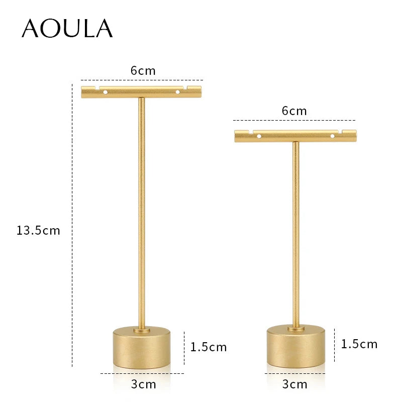 Luxury Dangle Earrings Display Metal Rack T Bar Stand Ring Jewelry Hanger Organizer Ear Studs Storage Holder Shelf Store Selling