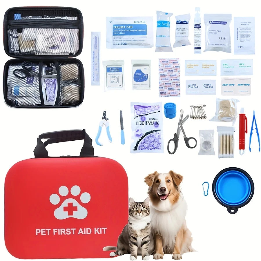 Pet First Aid Kit Multi-purpose Emergency Medical Portable Cat and Dog Medical Bag Outdoor Home Emergency EDC Camping Hiking