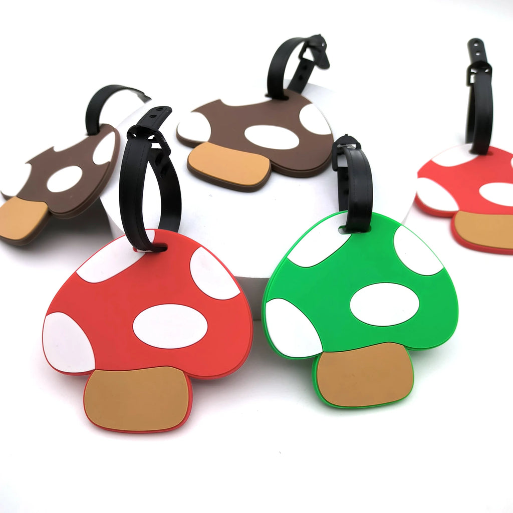 1pc/3pcs Cute Mushroom Luggage Tag Personal Item Luggage Anti Loss Signage Tag Couple Creative Book Bag Hanging Tag Unisex