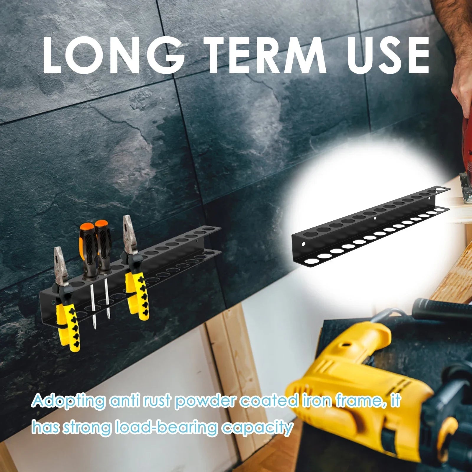 Screw Driver Holder Space-saving Tool Holder Heavy Duty Wall Mount Screwdriver Holder with 23 Holes for Tool Storage Rack Easy