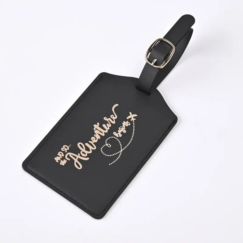 Fashion PU Letter Pattern Cute Luggage Tag men women Suitcase Name Label Luggage Tags Bag Tags for Luggage Travel Accessories