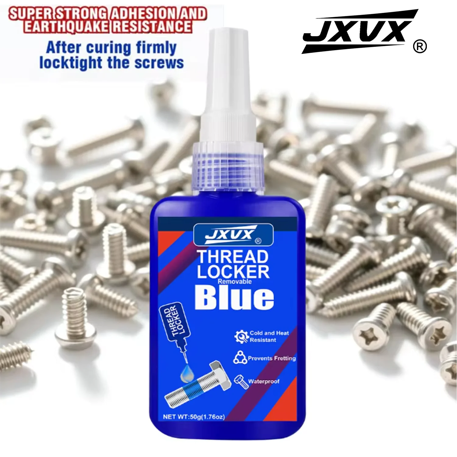50ml Threadfixing Agent, Medium Strength Blue Anaerobic Adhesive for Fixing Nuts and Bolts, Anti-loosening, Anti-corrosion, Oil