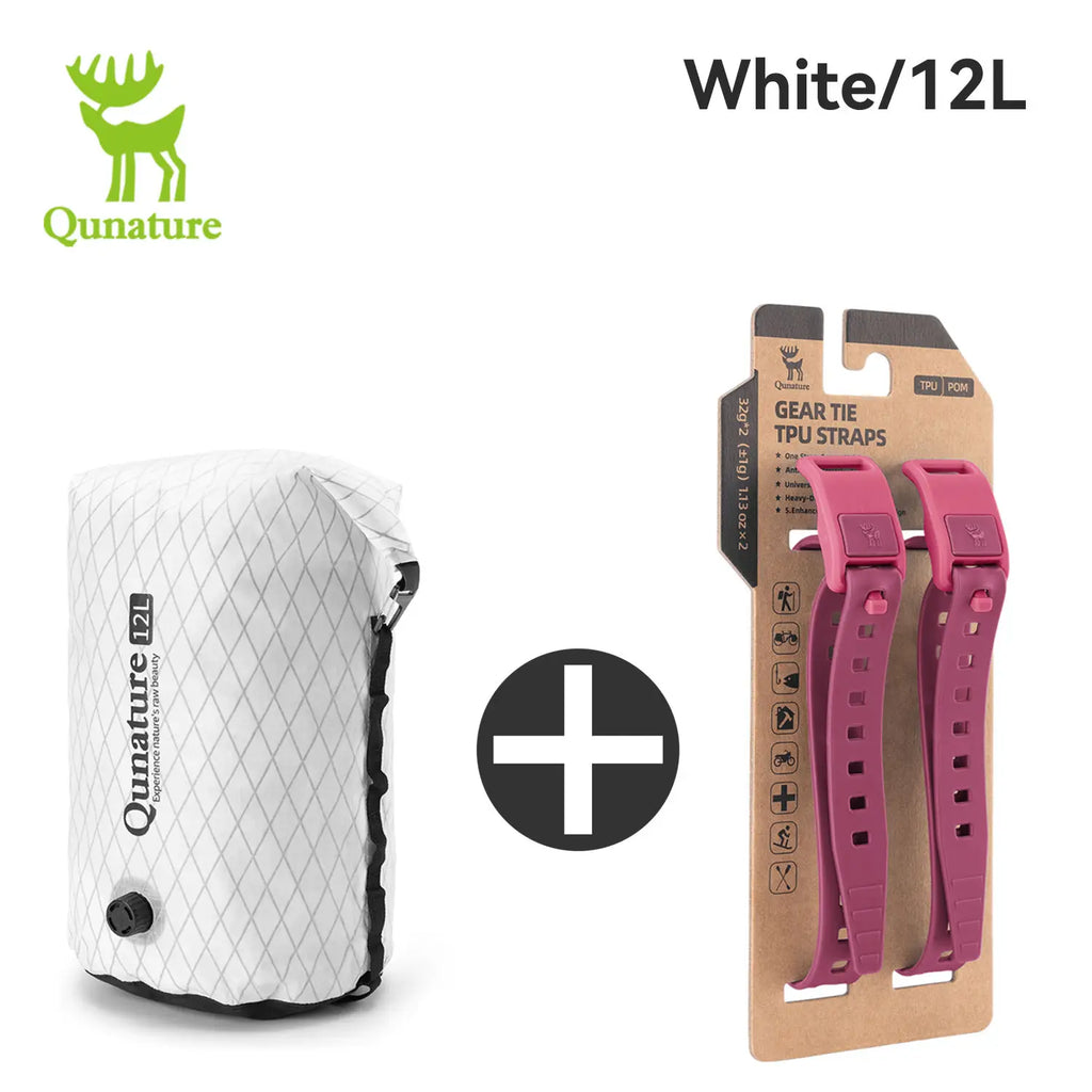 Qunature 2Pcs/set Bikepacking Fully Waterproof Compression Bag Hiking Lightweight Bicycle Gear for Road Mountain Bike Travel 12L