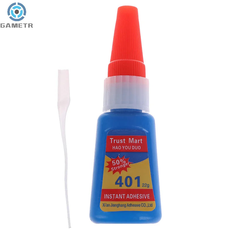 20ml Liquid Super Glue 401 Instant Strong Glue Bond Leather Wood Rubber Metal Glass Cyanoacrylate DIY Adhesive Nail Gel PVC Glue