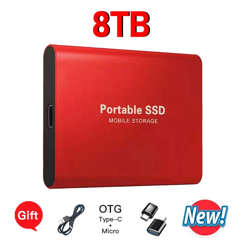 High-speed SSD 2TB Portable External Hard Drive Suitable for daily storage and backup